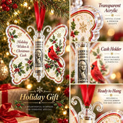 Butterfly Christmas Cash Holder Ornament, Acrylic Money Holder, Christmas Ornament For Family