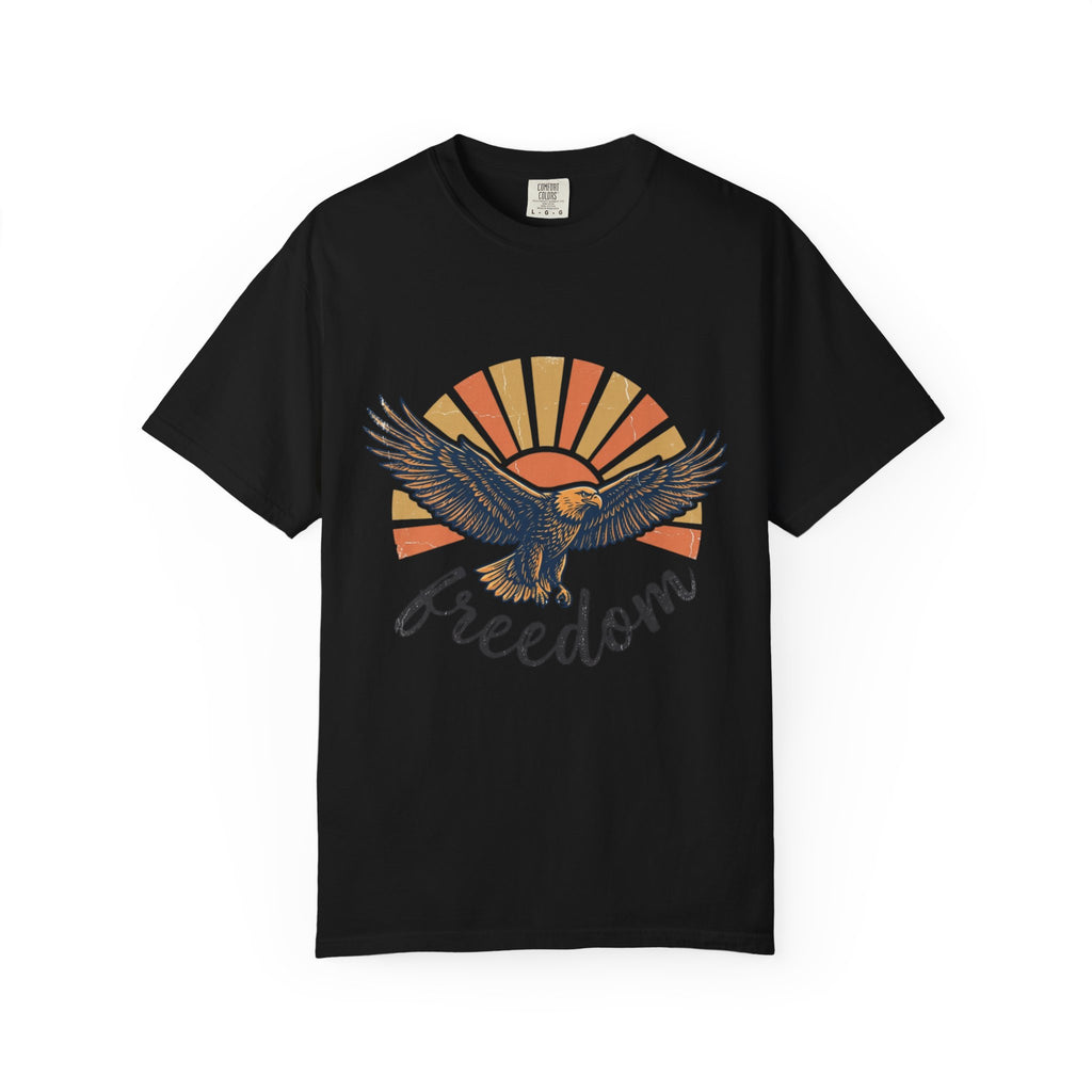 Freedom Eagle T-Shirt — Vintage Sunrise Patriotic Graphic Tee