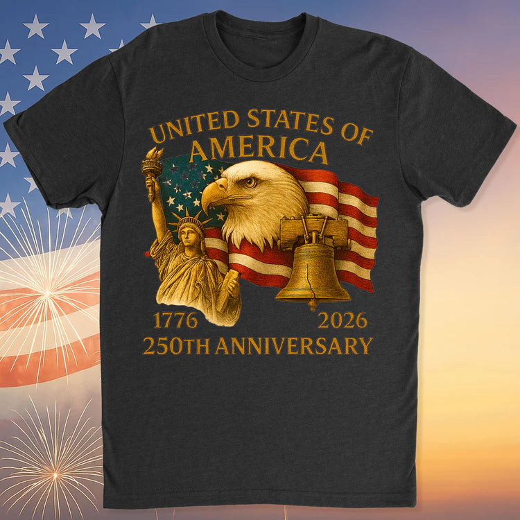 250 Years Anniversary USA Shirt | Happy 250th Birthday United States of America Shirt | 250 Years of Freedom Dark Shirt