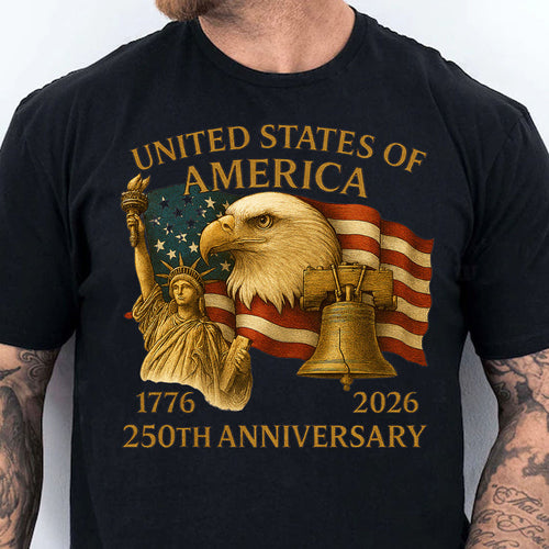 250 Years Anniversary USA Shirt | Happy 250th Birthday United States of America Shirt | 250 Years of Freedom Dark Shirt