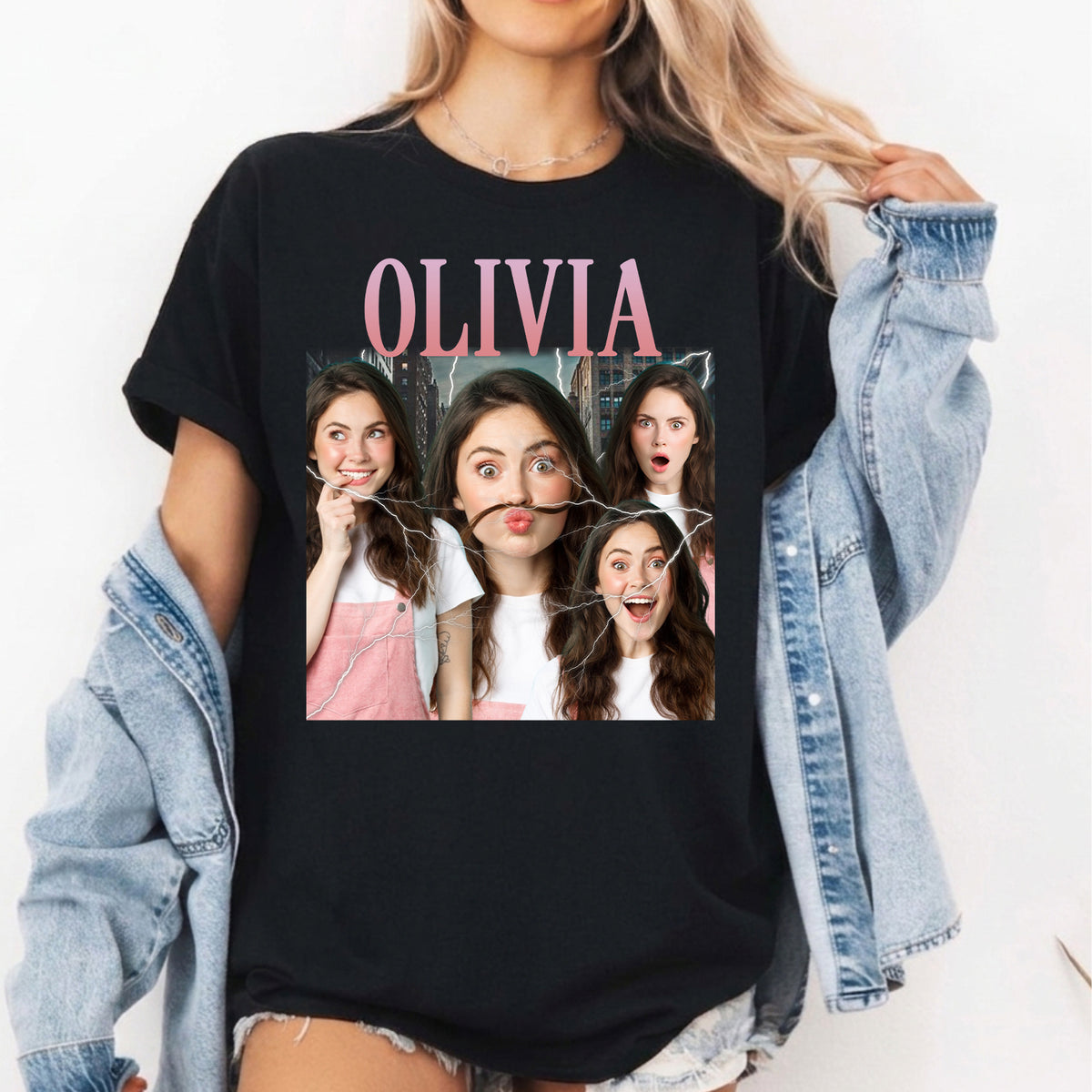 Custom Photo Vintage Bootleg T-Shirt, Personalized Shirt, Retro Bootleg Photo Shirt, Gift For Boyfriend
