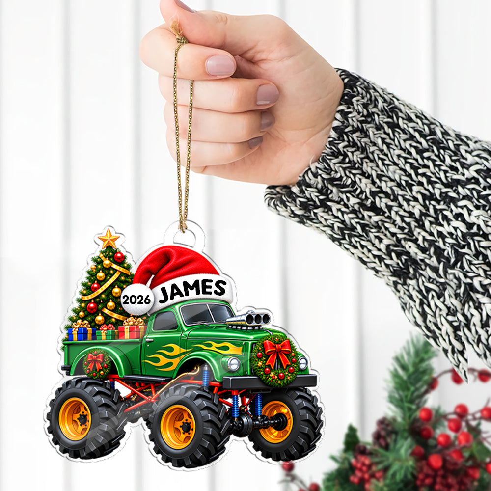 Personalized Car Ornament, Custom Name Acrylic Ornament, Truck Christmas Ornament