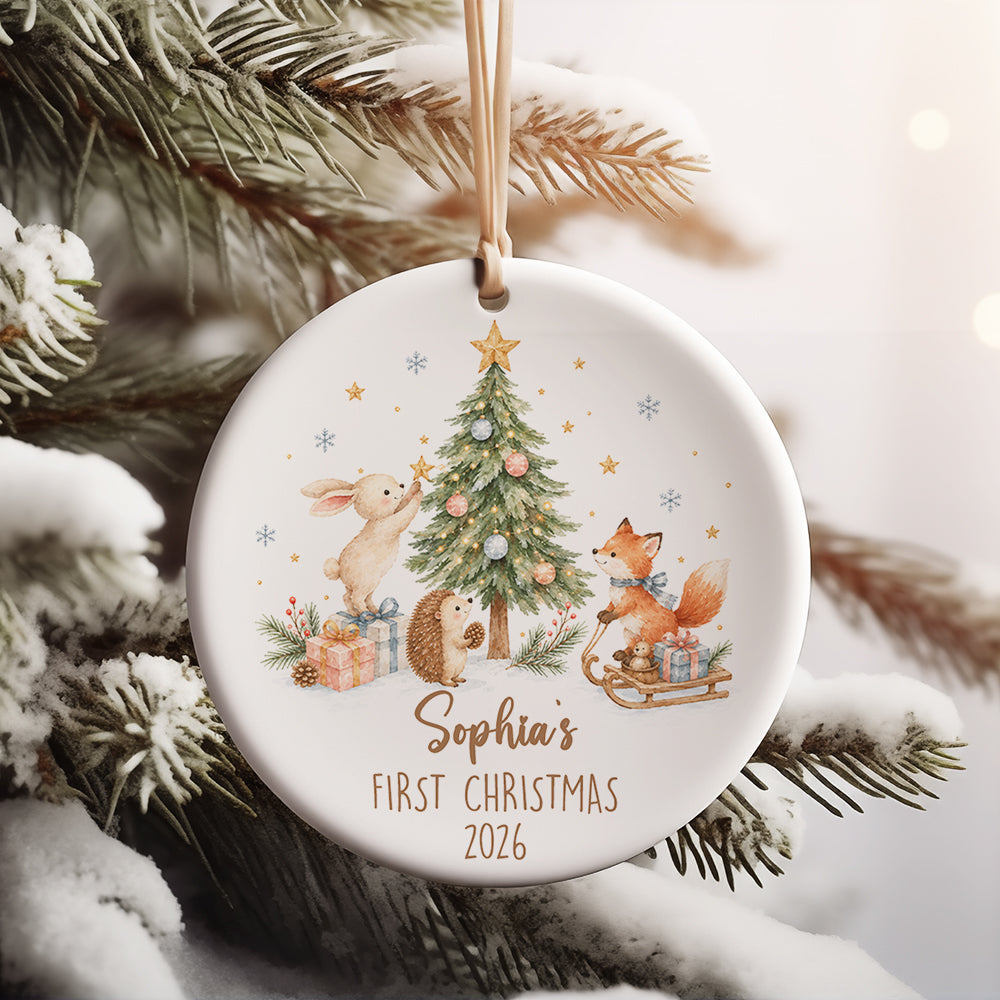 Baby First Christmas Ornament, Personalized Ceramic Ornament, Custom Gift For Christmas