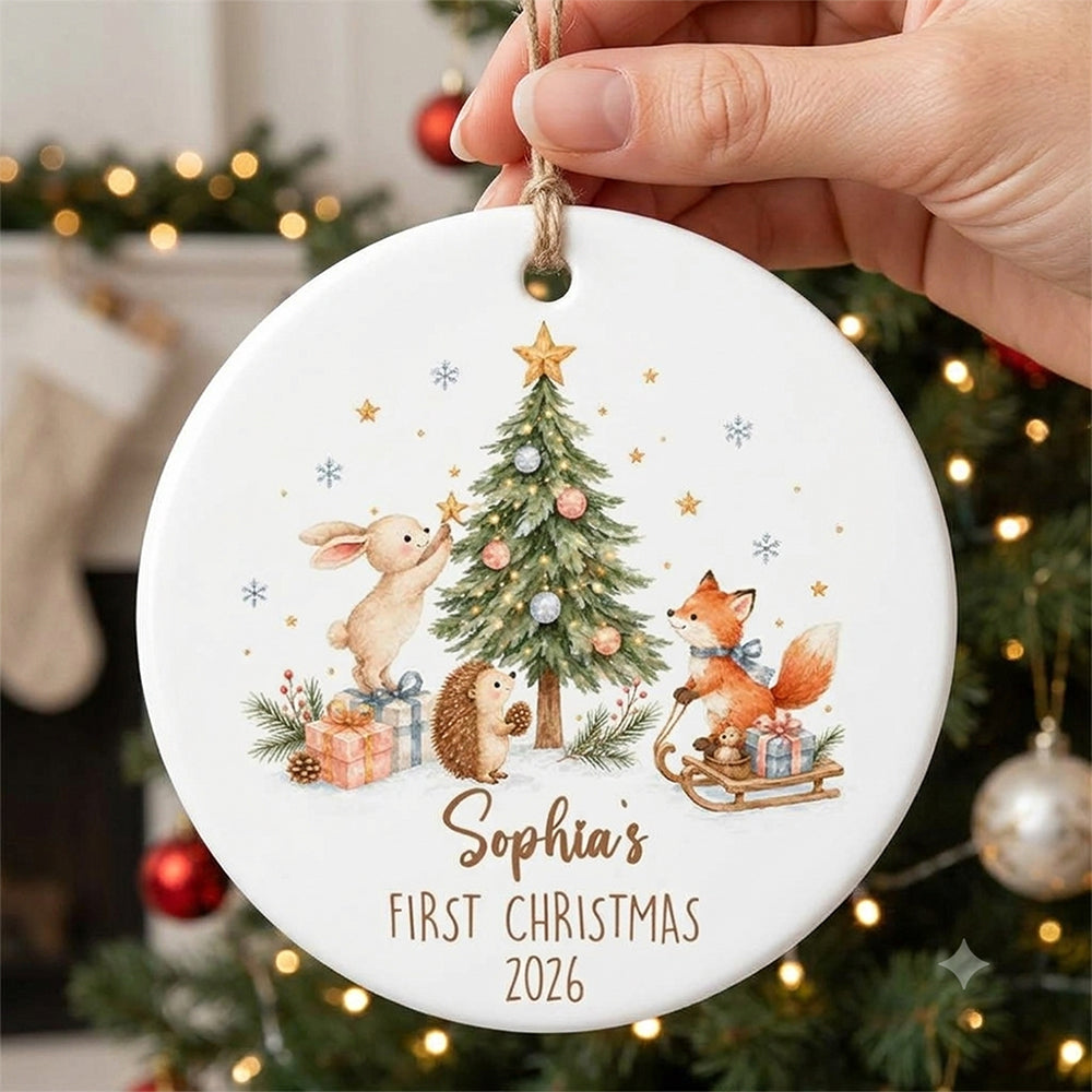 Baby First Christmas Ornament, Personalized Ceramic Ornament, Custom Gift For Christmas