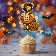 Custom Name Halloween Cupcake Topper, Party Decor For Halloween, Personalized Party Decor