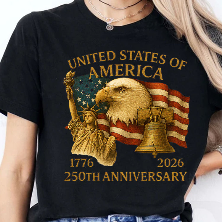 250 Years Anniversary USA Shirt | Happy 250th Birthday United States of America Shirt | 250 Years of Freedom Dark Shirt