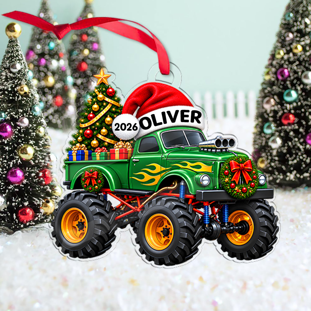 Personalized Car Ornament, Custom Name Acrylic Ornament, Truck Christmas Ornament