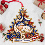 Personalized Baby's 1st Christmas, 250th America Anniversary Acrylic Ornament, New Baby Ornament