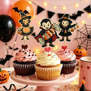 Custom Name Halloween Cupcake Topper, Party Decor For Halloween, Personalized Party Decor