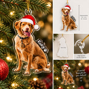 Personalized Pet Picture Ornament, Custom Dog Photo Ornament, Dog Memorial Gift