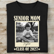 Personalized Senior Mom 2027 Shirt, Custom Photo Class of 2027 T-Shirt, High School Graduation Gift