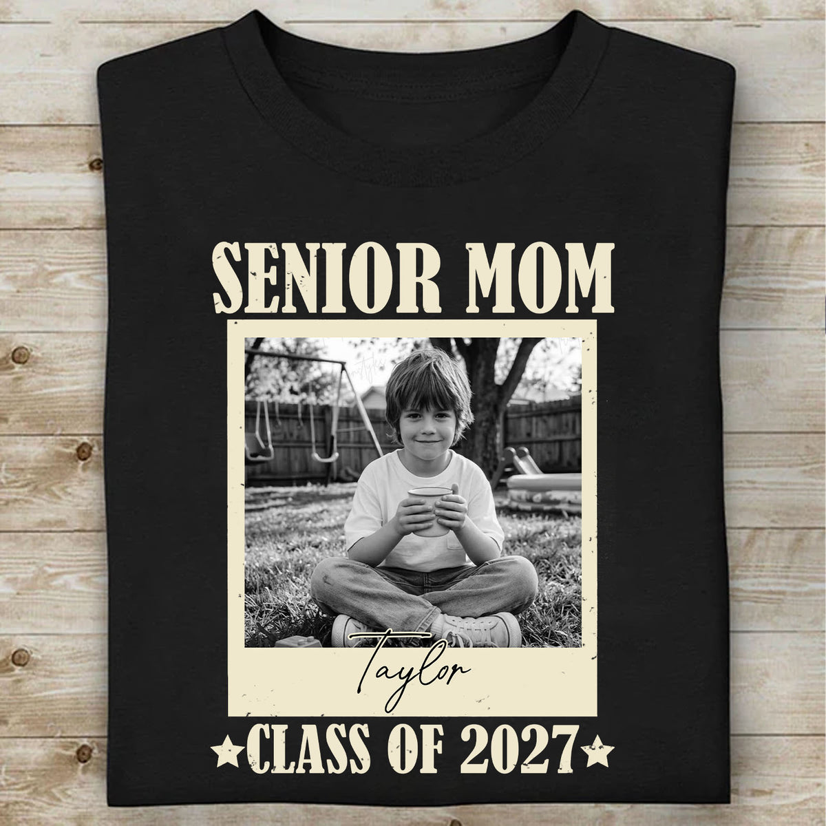 Personalized Senior Mom 2027 Shirt, Custom Photo Class of 2027 T-Shirt, High School Graduation Gift