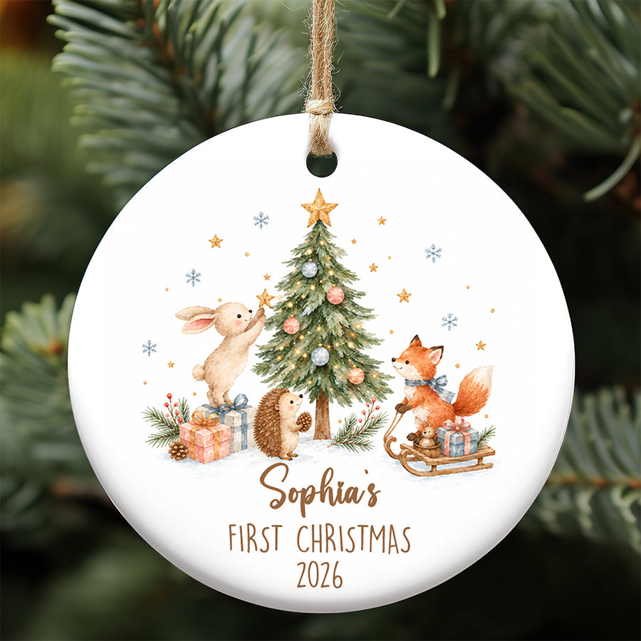 Baby First Christmas Ornament, Personalized Ceramic Ornament, Custom Gift For Christmas
