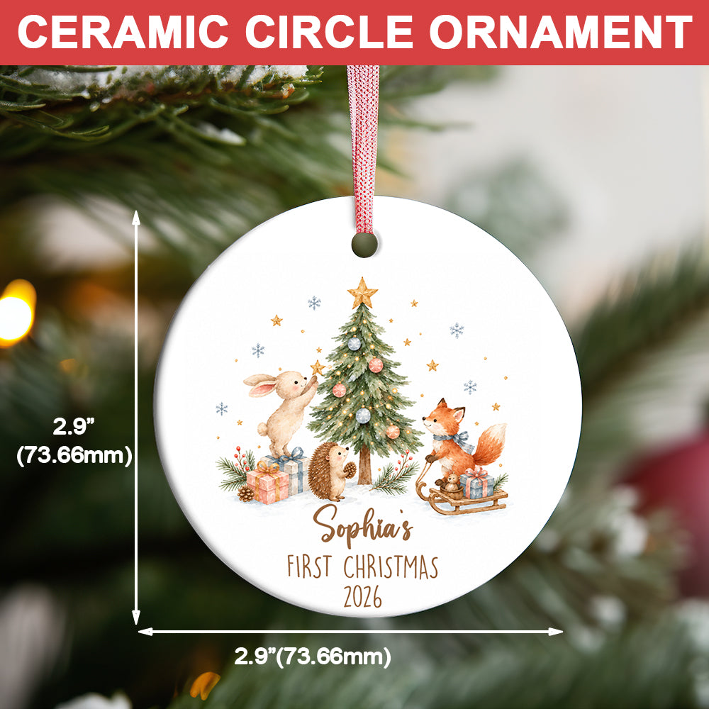 Baby First Christmas Ornament, Personalized Ceramic Ornament, Custom Gift For Christmas