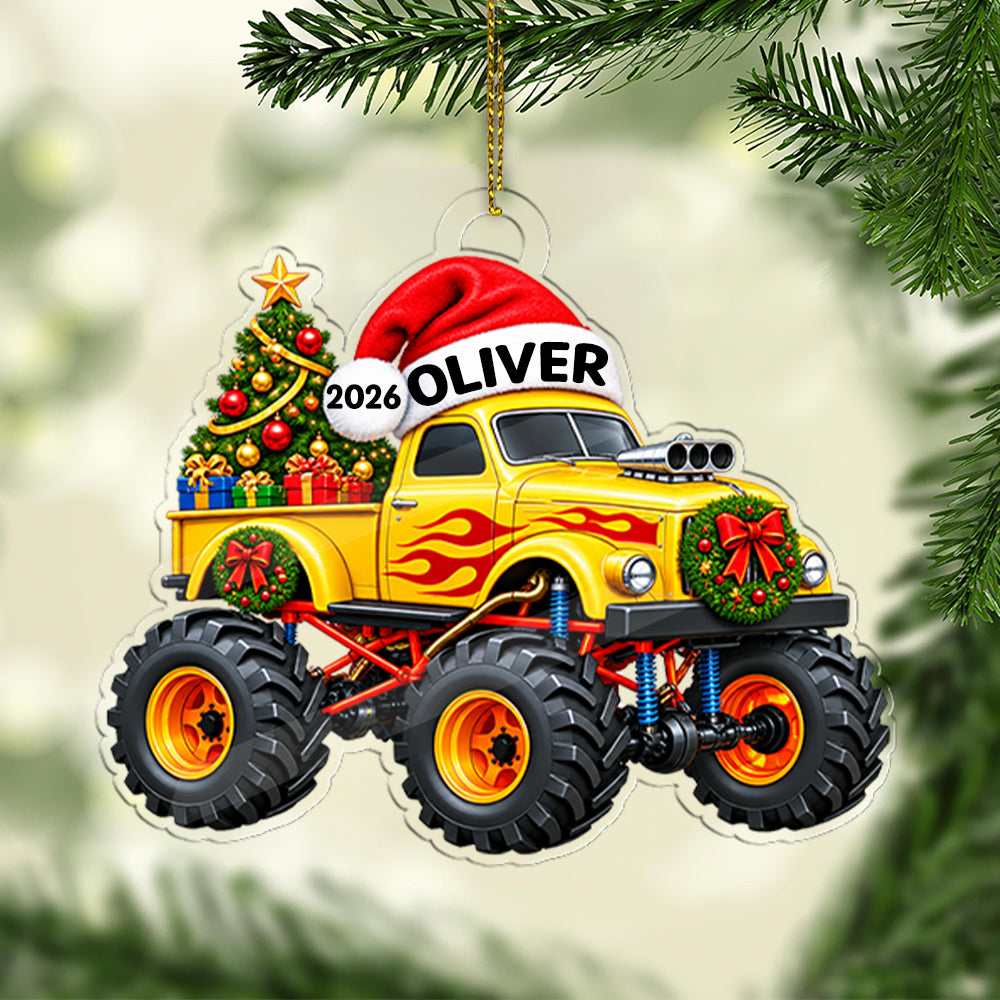 Personalized Car Ornament, Custom Name Acrylic Ornament, Truck Christmas Ornament