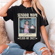 Personalized Senior Mom 2027 Shirt, Custom Photo Class of 2027 T-Shirt, High School Graduation Gift