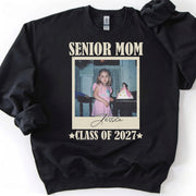 Personalized Senior Mom 2027 Shirt, Custom Photo Class of 2027 T-Shirt, High School Graduation Gift