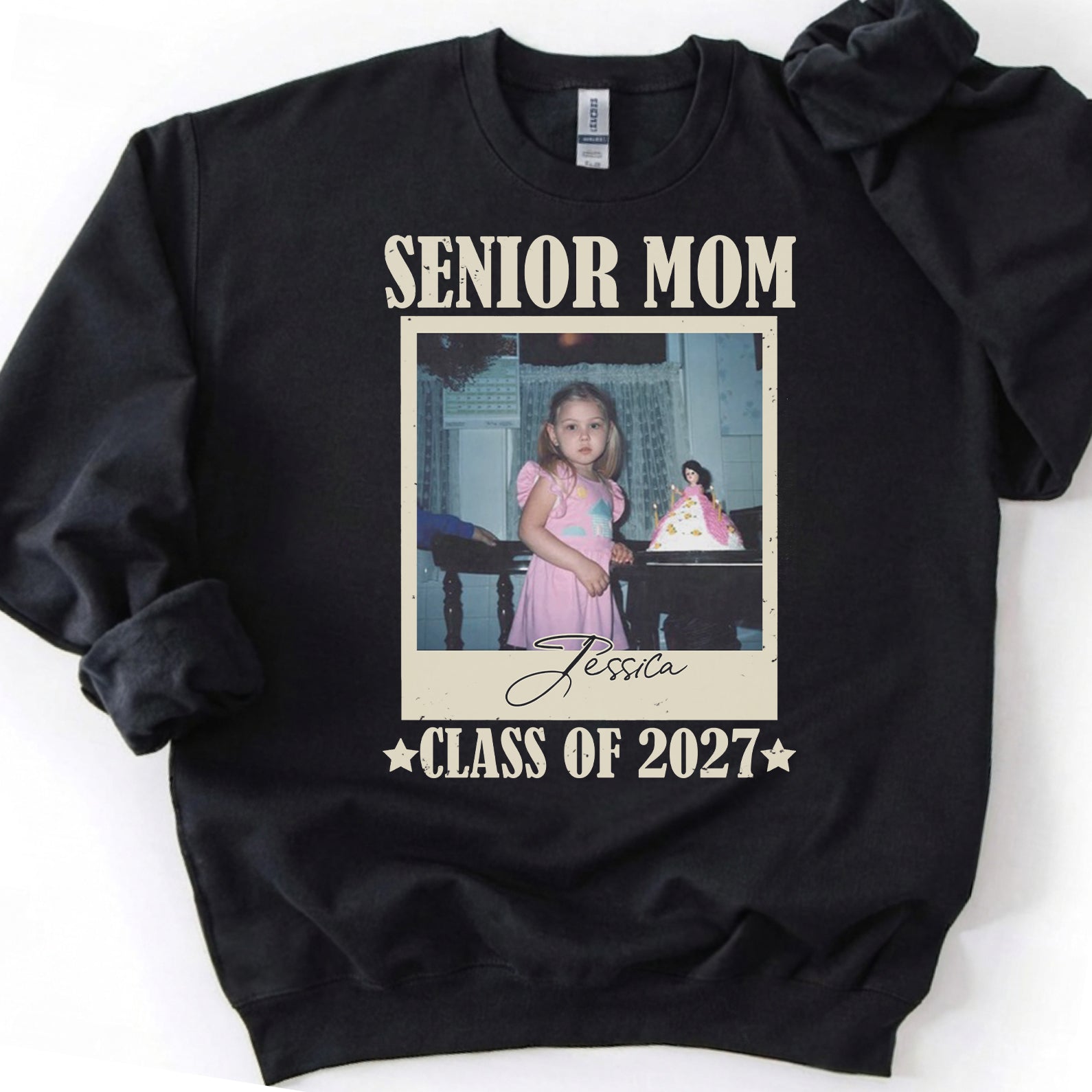 Personalized Senior Mom 2027 Shirt, Custom Photo Class of 2027 T-Shirt, High School Graduation Gift