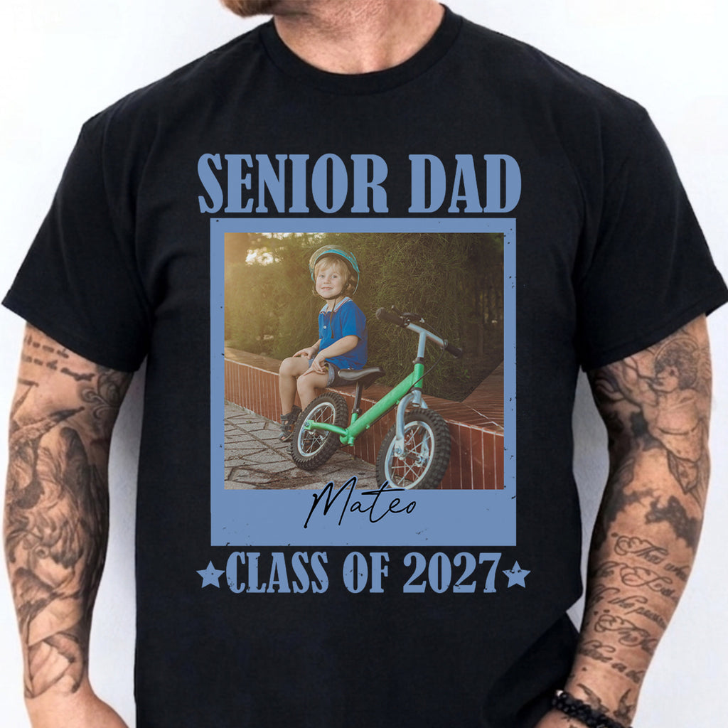 Personalized Senior Mom 2027 Shirt, Custom Photo Class of 2027 T-Shirt, High School Graduation Gift