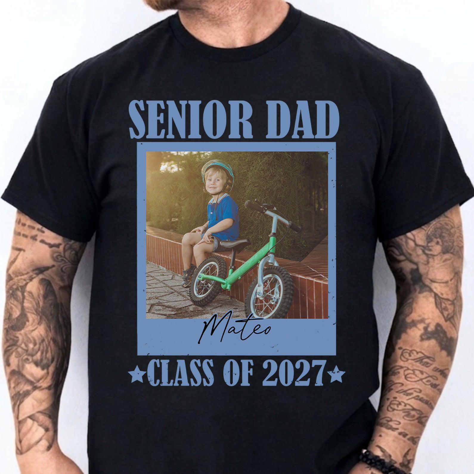Personalized Senior Mom 2027 Shirt, Custom Photo Class of 2027 T-Shirt, High School Graduation Gift