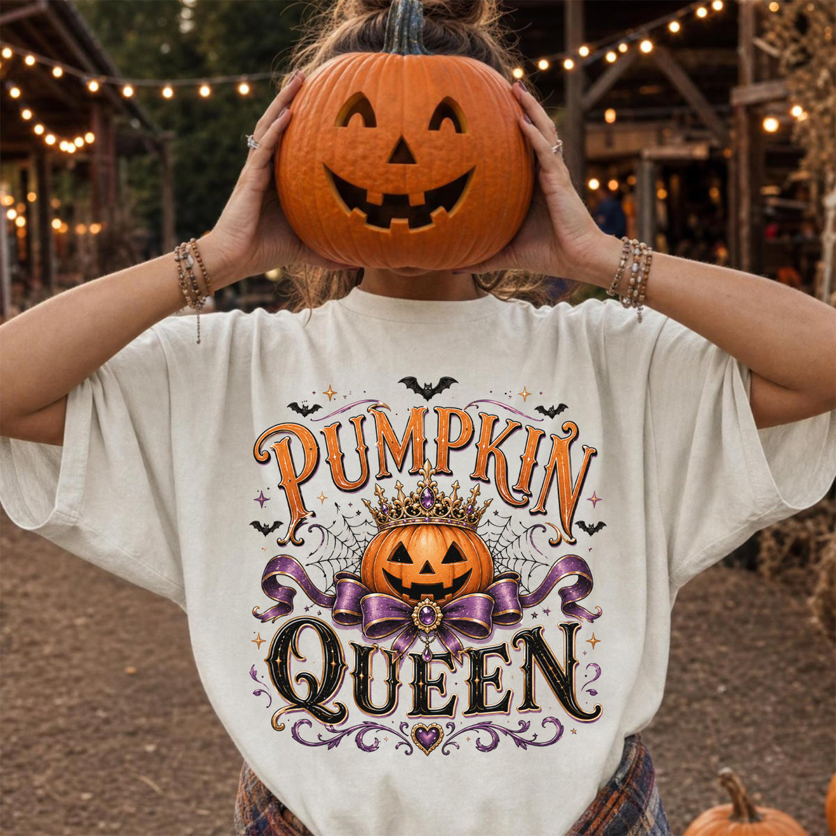 Pumpkin Queen Halloween Comfort Shirt, Spooky Haunted House Tee, Spooky Season Fall