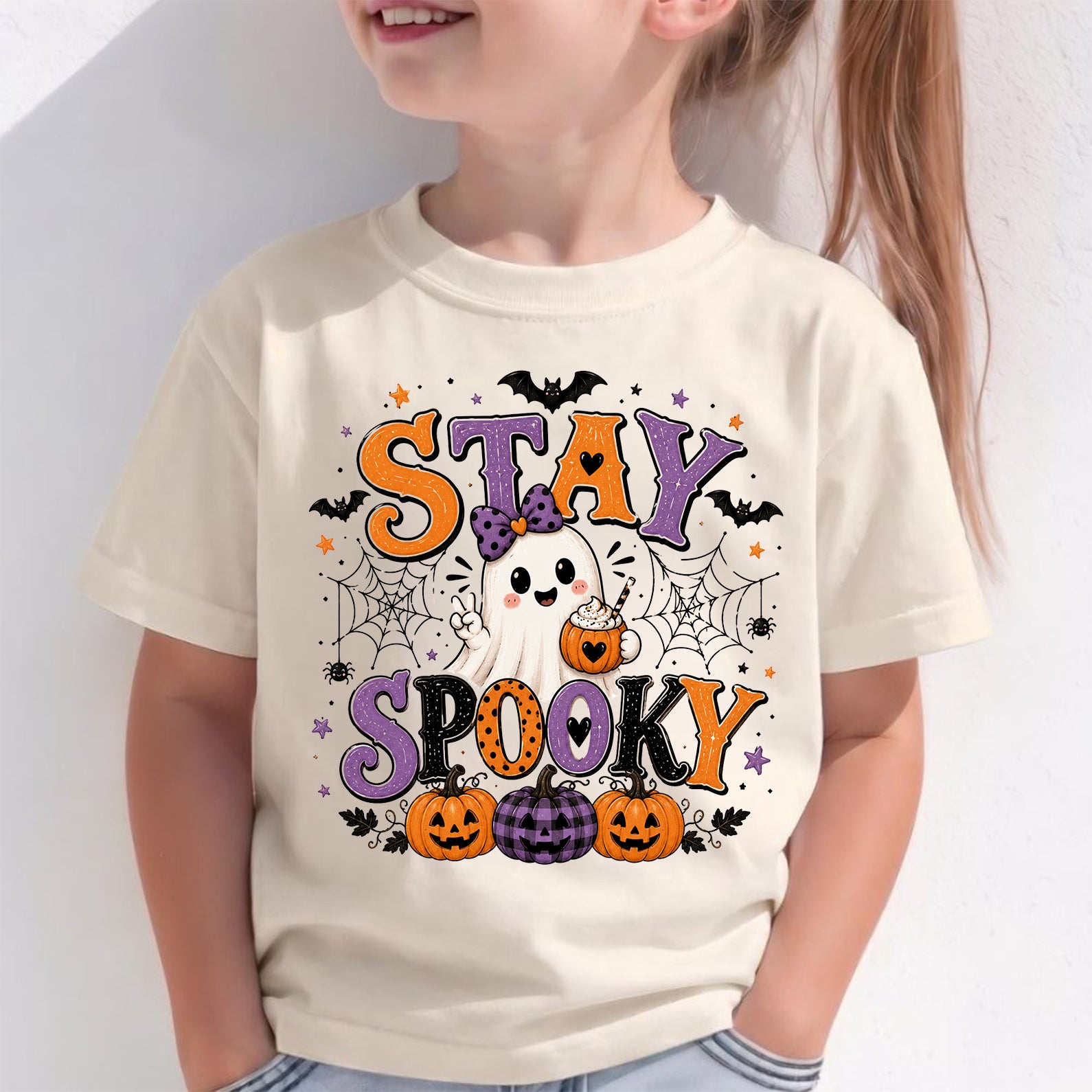 Cute Ghost Pumpkin Stay Spooky Halloween Shirt, Spooky Haunted House Tee, Funny Halloween Gift