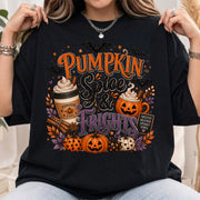 Pumpkin Spice & Frights Halloween Shirt, Spooky Haunted House Tee, Funny Halloween Gift