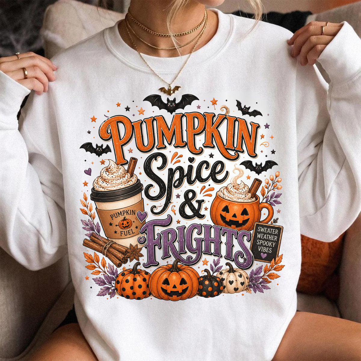 Pumpkin Spice & Frights Halloween Shirt, Spooky Haunted House Tee, Funny Halloween Gift