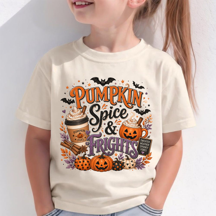Pumpkin Spice & Frights Halloween Shirt, Spooky Haunted House Tee, Funny Halloween Gift