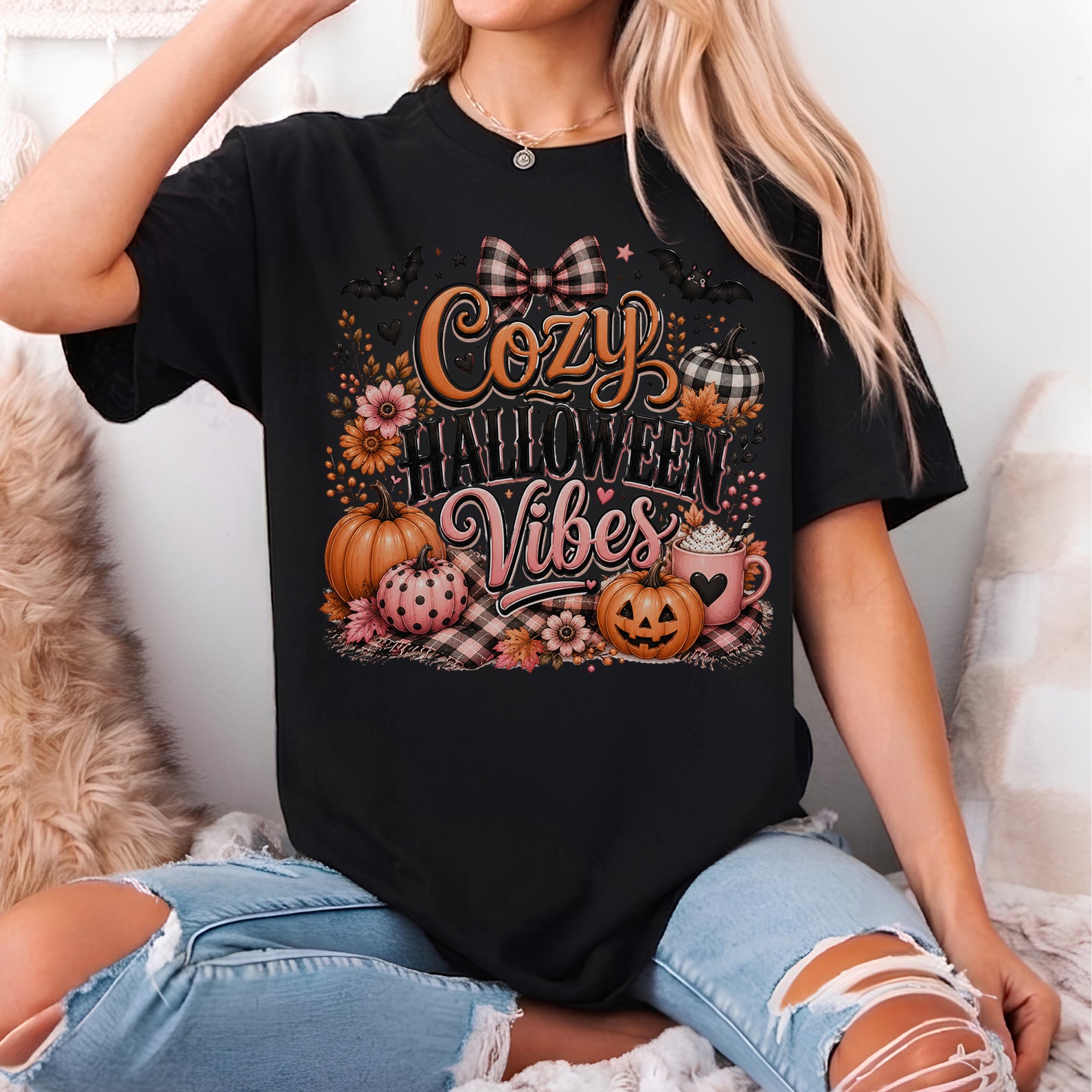 Cozy Halloween Vibes Halloween Shirt, Spooky Haunted House Tee, Funny Halloween Gift For Bestie