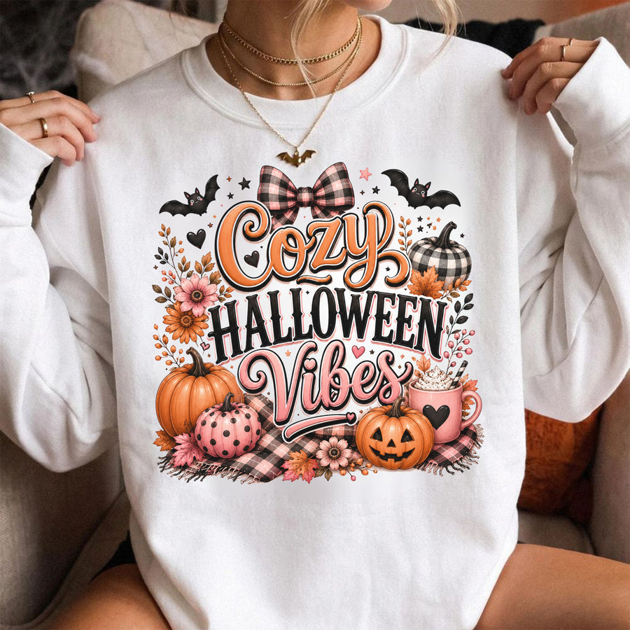Cozy Halloween Vibes Halloween Shirt, Spooky Haunted House Tee, Funny Halloween Gift For Bestie