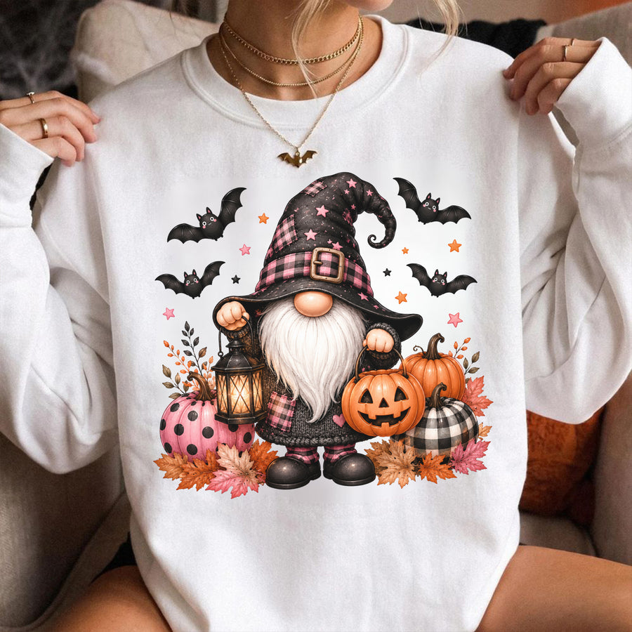 Spooky Halloween Gnome Shirt, Cute Fall Pumpkin Crewneck, Halloween Shirt
