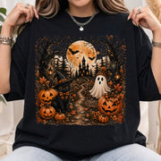 Halloween Black Cat Shirt, Spooky Haunted House Tee, Vintage Halloween Pumpkin Shirt, Ghost Witchy Fall Shirt