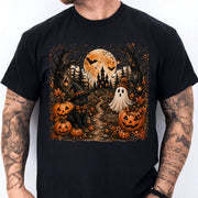Halloween Black Cat Shirt, Spooky Haunted House Tee, Vintage Halloween Pumpkin Shirt, Ghost Witchy Fall Shirt