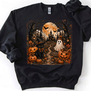 Halloween Black Cat Shirt, Spooky Haunted House Tee, Vintage Halloween Pumpkin Shirt, Ghost Witchy Fall Shirt