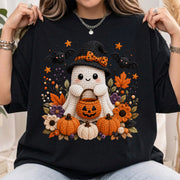 Spooky Boo Crochet Shirt, Spooky Haunted House Tee, Vintage Halloween Pumpkin Shirt, Halloween Shirt