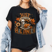 Just Waiting For Halloween Shirt, Spooky Haunted House Tee, Funny Halloween Shirt