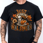 Just Waiting For Halloween Shirt, Spooky Haunted House Tee, Funny Halloween Shirt