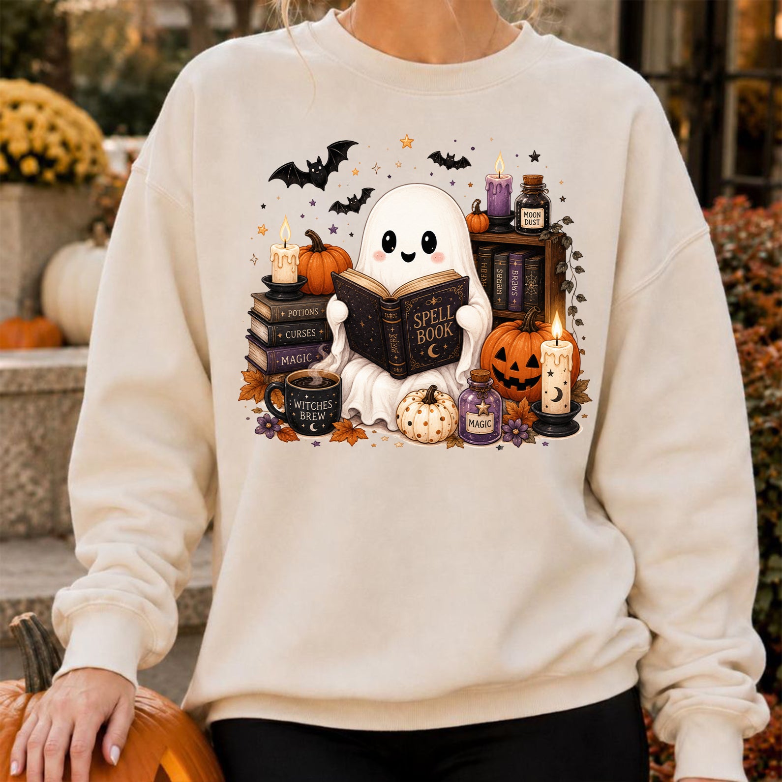 Boo Spell Book Halloween Shirt, Spooky Haunted House Tee, Halloween  Shirt For Book Lovers